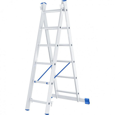 Лестница, 2х6 ступеней, алюминиевая, двухсекционная, Россия, Сибртех 97906