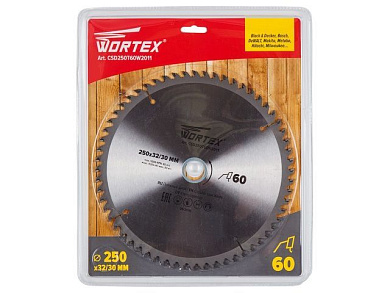 Диск пильный 250х32/30 мм 60 зуб. по дереву, твердоспл. зуб Wortex CSD250T60W2011