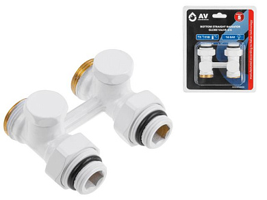 Клапан прямой вентильный 3/4" нар. для радиатора, мультифлекс, Белый AV Engineering AVE289004W