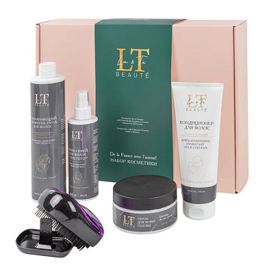 Набор, Увлажняющий шампунь-уход для волос, увлажняющий кондиционер для волос, скраб для кожи головы, крем-спрей для волос+расческа для волос, подарок La and Te beaute LT-7R