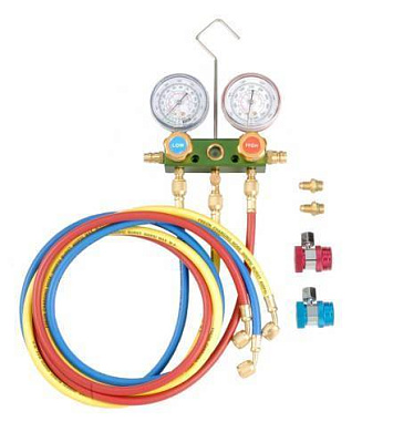 Манометрический коллектор со шлангами для работы с R12, R22, R-134А хладагентом Force 9G4102