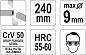 Кабелерез 240 мм d9 мм CrV50, HRC55-60 Yato YT-1969