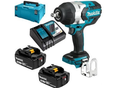 Аккум. ударный гайковерт DTW1002RTJ в кейсе, 18.0 В, 5.0 А/ч Li-Ion, посадочн. квадрат 1/2 ", 1050 Нм Makita DTW1002RTJ