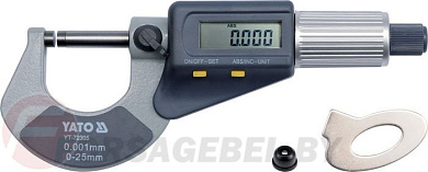Микрометр с цифровым индикатором 0-25 мм Yato YT-72305