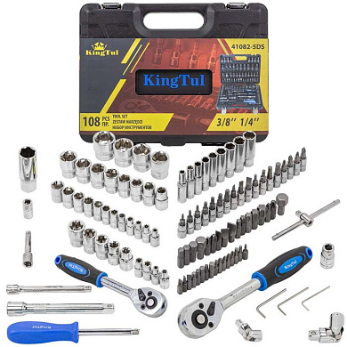 Набор инструментов 108 пр. 1/4''&3/8'' 6-гр. KINGTUL KT-41082-5DS