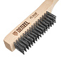 Щетка зачистная 6-и рядная, прямая проволока из нержавеющей стали с деревянной ручкой, EFP Denzel 74846