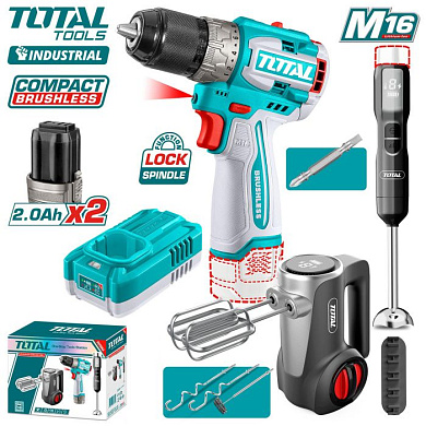 Набор аккумуляторных инструментов TOTAL TCKLI1638