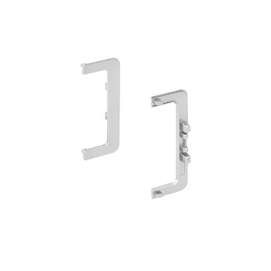 Комплект заглушек металлич. к профилю Gola, С-образных, левая+правая, серебро AKS 118195