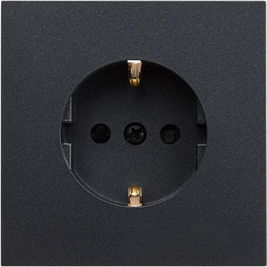 Розетка 1-ая (скрытая, с/з, з/ш) графит, Carre, Bylectrica РС16-1606 графит