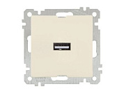 Розетка 1-ая USB, скрытая, без рамки, кремовая, DARIA, USB-зарядка, 5V-2.1A, Mutlusan 21004480102
