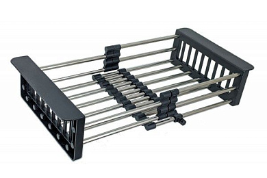 Коландер раздвижной для кухонной мойки, нержавеющая сталь/пластик, черный GERHANS K30300B