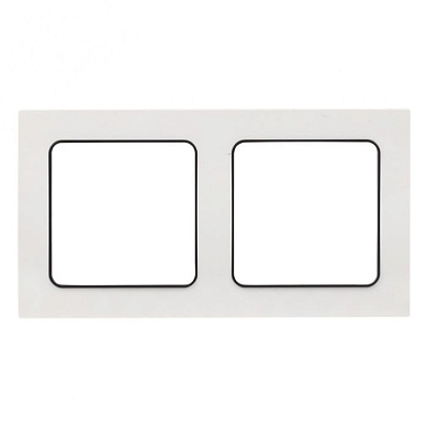 Стокгольм Рамка 2-местная белая с линией цвета черный EKF PROxima EXM-G-305-10