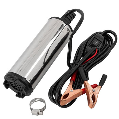 Насос для перекачки топлива, 12V, 60W, 30л/мин, Ø51 мм, Ø выходного отв. 19 мм ForceKraft FK-ST33-12