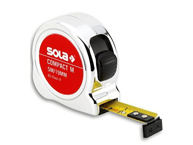 Рулетка 5м/19мм "Compact M" COM Магнитный наконечник SOLA 50520501