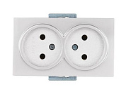 Розетка 2-ая, скрытая, б/з, керамика, без рамки, белая, DARIA, 10 A, 250 V, IP 20, Mutlusan 21002010201