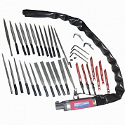 Пневмолобзик-надфиль 165 мм (3400 BPM) в комплекте с пилками и надфилями 32 пр Prowin CT-517K