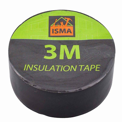 Лента изоляционная 3 м, черная ISMA ISMA-I103
