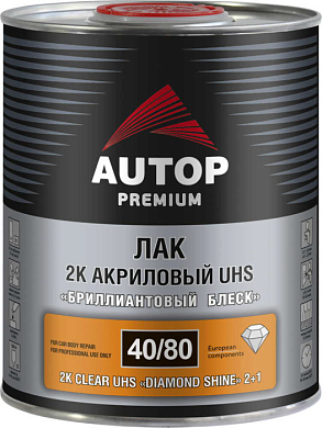 Лак 2К акриловый UHS "Бриллиантовый блеск" Банка, 1,0 л Premium AUTOP ATP-CR40/80-1