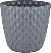 Горшок для цветов InGreen Wave с дренажной сеткой и съемным поддоном 10л, D270мм,серый Пластик Репаблик IG650410026