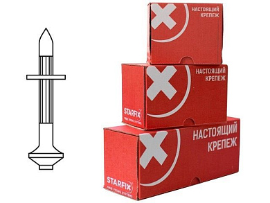 Дюбель-гвоздь для монт. пистолета 4.5х60 мм, 1 кг в карт.уп. Starfix SMC2-60822-1