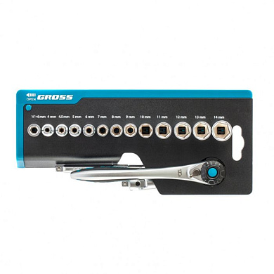 Набор головок 36 пр. 1/4'' CrV Gross 14142