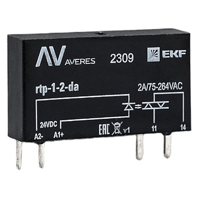 Реле твердотельное однофазное RTP 2 А, для разъема РM slim 23/1 EKF rtp-1-2-da