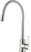 Смеситель для кухни с гибким изливом, нержавеющая сталь, сатин + серый Ledeme L74004-9