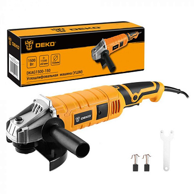 Углошлифмашина DKAG1500-150, 150 мм, 1500 Вт, с регулировкой скорости DEKO 063-4299