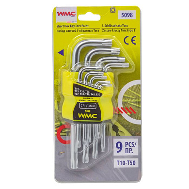 Набор ключей Г-образных Torx 9 пр. WMC TOOLS WMC-5098