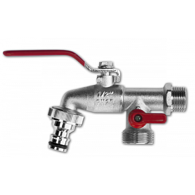 Кран шаровый с входной наружной резьбой 3/4'' и выходом на 2 подключения 1'' с адаптером, латунь Bradas GKK0534