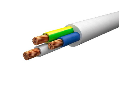 Провод ПВСм 3х0,75, бухта 100 м, белый, ГОСТ 7399-97 БелРосКабель 4814918075830