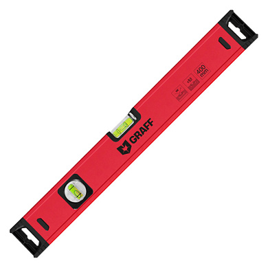 Уровень строительный усиленный 400 мм 2 глазка DC520 Expert GRAFF 2516001