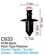 Клипса для крепления внутренней обшивки а/м Тойота пластиковая, 100 шт Forsage C0633Light Grey(Toyota)