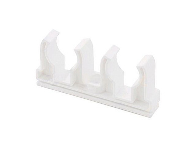 Клипса (опора) для труб ПП двойная d20, белая РосТурПласт 10721
