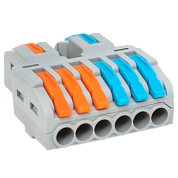 Строительно-монтажная клемма СМК 222-426 разветвительная 6 выходов 0,08-4 мм2 EKF plc-smk-422-6