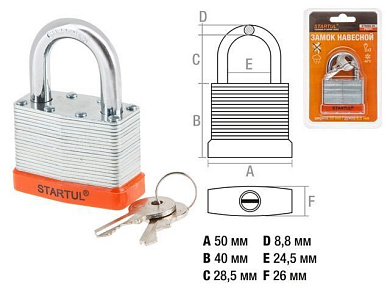 Замок навесной 50мм STARTUL PROFI ST9085-50