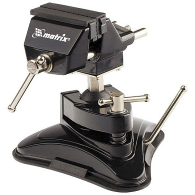Тиски настольные резиновая вакуумная присоска, шарнирный механизм, ширина рабочих губок 70 мм Matrix 18506