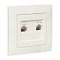 Валенсия розетка RJ-45+RJ11 2-местная белая EKF PROxima EWK02-035-30