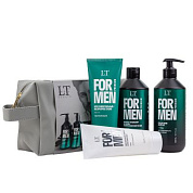 Мужской подарочный набор, гель LT-2357, шампунь LT-2340, крем LT-2388, бальзам LT-2371, bag5, серая уп La and Te beaute LTMEN14