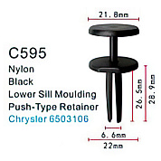 Клипса для крепления внутренней обшивки а/м Крайслер пластиковая, 100 шт Forsage C0595(Chrysler)