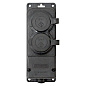 Роз, (колодка) двухмест, с защит, крышками каучуковая 230В 2P+PE 16A IP44 EKF PRO RPS-018-16-230-44-r
