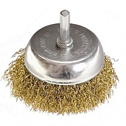 Щетка для дрели, чашка со шпилькой, латунированная витая проволока Matrix