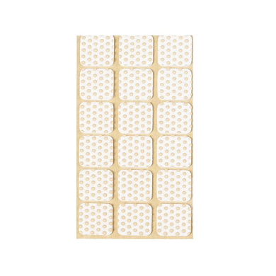 Подкладка самоприлипающая фетровая прорезиненная 25 х 25мм (1упак.=18шт), белая, FOLMAG 109744