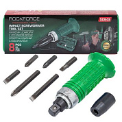 Отвертка ударная с набором бит, 8 пр. RockForce RF-5064E