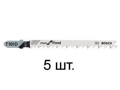 Пилка для лобзика T 101 D Clean for Wood 5 шт. BOSCH (2608630032)