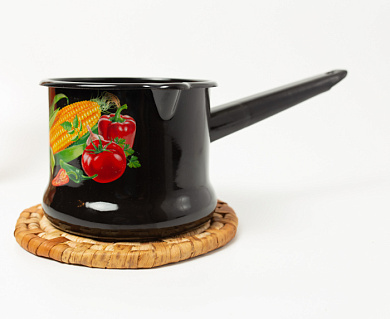 Ковш эмал.1л c носиком, (корич./корич.) Царица полей Керченский металлургический завод 90204-072/4КрЦП