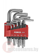Набор Г-обр. ключей Torx с отверстием Force 5098T (T-10H-T-50H) 9 пр.