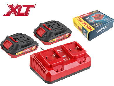 Набор аккумулятор 2х2 А*ч и зарядное устройство 2х2 А ALL1 XLT в кор. SET WORTEX 2329018
