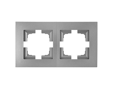 Рамка 2-местная серебро, Стиль новый, Bylectrica ЮЛИГ.735212.552сер
