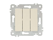 Выключатель 3-клав., скрытый, без рамки, винт. зажим, кремовы, RITA, 10 A, 250 V, IP 20, Mutlusan 22004090202